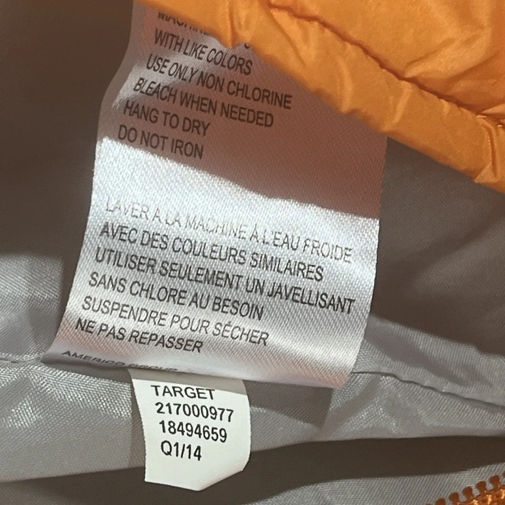 Eddie Bauer Snowsuit Unisex 3-6 Months Orange Quilted Hood Fleece Lined Bunting